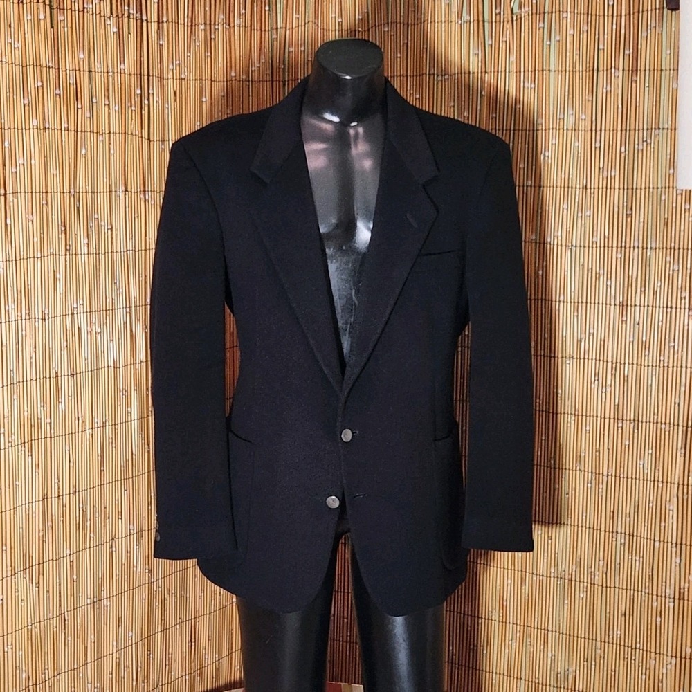 44 SILK WOOL BLAZER Soft Smooth Executive Career Winter Suit Jacket EXC. VINTAGE